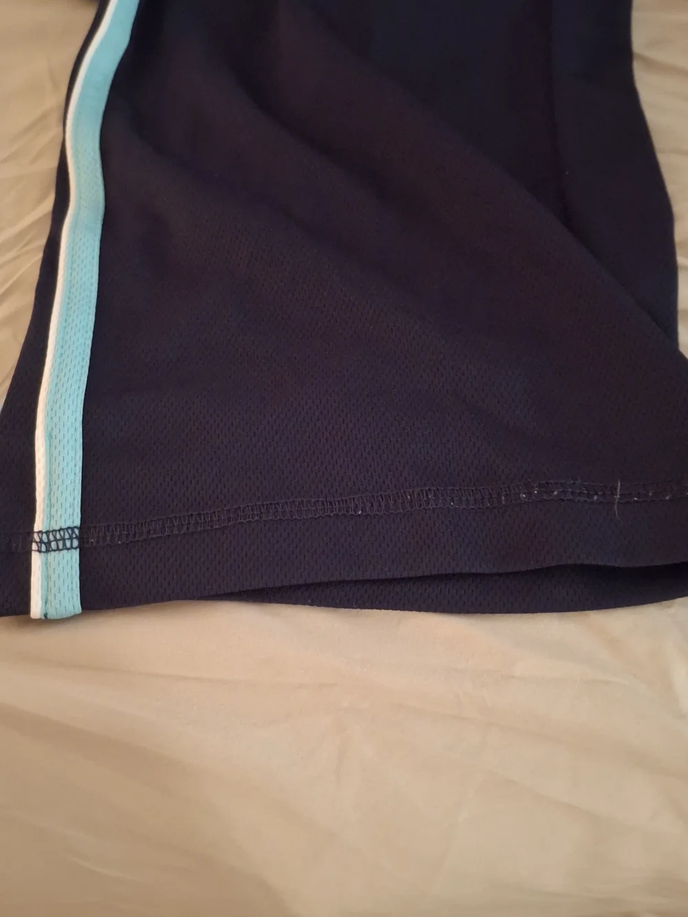 Made For Life Women's Navy Track Pants with Light Teal Side Stripes - Picture 3 of 7
